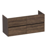 Brauer Adore onderkast - greeploos - 4 lades - 2 uitsparingen - 119x45,5cm - Grove