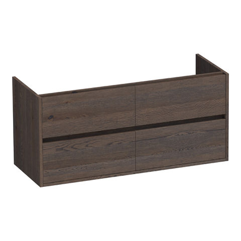 Brauer Adore onderkast - greeploos - 4-lades - 2 uitsparingen - 120x45cm - Eiken zwart
