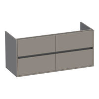 Brauer Adore onderkast - greeploos - 4 lades - 2 uitsparingen - 119x45,5cm - Mat taupe