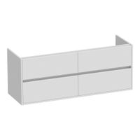 Brauer Adore onderkast - greeploos - 4-lades - 2 uitsparingen - 139x45,5cm - Hoogglans wit