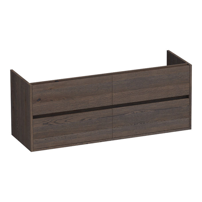 Brauer Adore onderkast - greeploos - 4-lades - 2 uitsparingen - 140x45cm - Eiken zwart