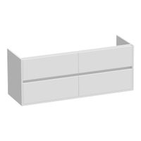 Brauer Adore onderkast - greeploos - 4 lades - 2 uitsparingen - 139x45,5cm - Mat wit