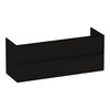 Brauer Adore onderkast - greeploos - 4 lades - 2 uitsparingen - 139x45,5cm - Timber Black