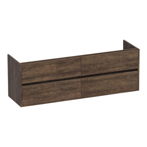 Brauer Adore onderkast - greeploos - 4 lades - 2 uitsparingen - 159x45,5cm - Grove