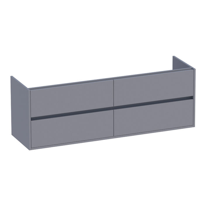 Brauer Adore onderkast - greeploos - 4 lades - 2 uitsparingen - 159x45,5cm - Mat grijs