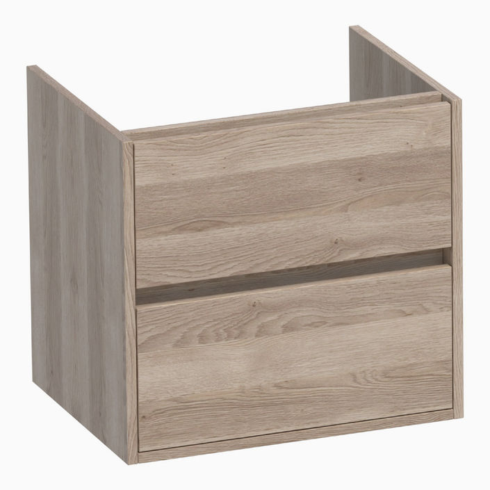 Brauer Adore onderkast - greeploos - 2-lades - 1 uitsparingen - 59x45,5cm - Sunlit
