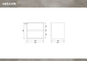 Brauer Adore onderkast - greeploos - 2 lades - 1 uitsparing - 59x45,5cm - Timber Grey