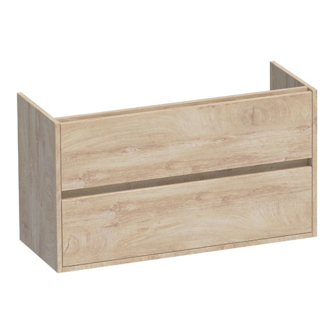 Brauer Adore onderkast ondiep - greeploos - 2-lades - 1 uitsparingen - 99x39cm - Forest Wheat