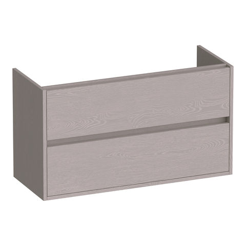 Brauer Adore onderkast ondiep - greeploos - 2 lades - 1 uitsparing - 99x39cm - Timber Greige
