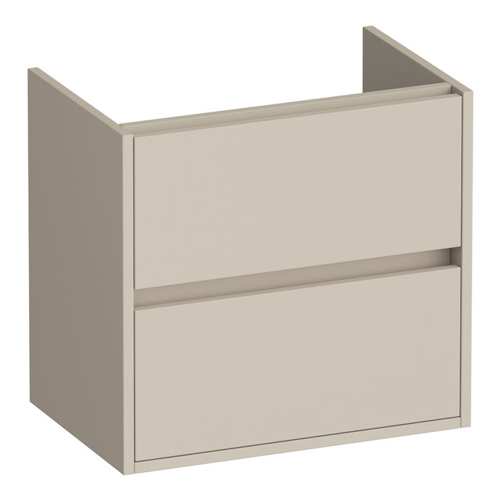 Brauer Adore onderkast ondiep - greeploos - 2 lades - 1 uitsparing - 59x39cm - Mat beige