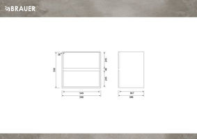 Brauer Adore onderkast ondiep - greeploos - 2 lades - 1 uitsparing - 59x39cm - Timber Black