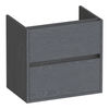 Brauer Adore onderkast ondiep - greeploos - 2 lades - 1 uitsparing - 59x39cm - Timber Grey
