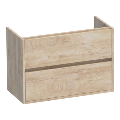 Brauer Adore onderkast ondiep - greeploos - 2 lades - 1 uitsparing - 80x39cm - Forest Wheat
