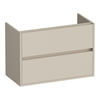 Brauer Adore onderkast ondiep - greeploos - 2 lades - 1 uitsparing - 80x39cm - Mat beige