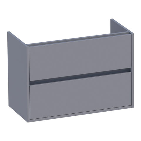 Brauer Adore onderkast ondiep - greeploos - 2 lades - 1 uitsparing - 80x39cm - Mat grijs