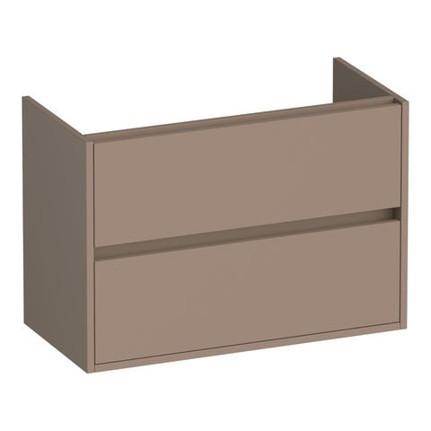 Brauer Adore onderkast ondiep - greeploos - 2-lades - 1 uitsparingen - 80x39cm - Mat mokka