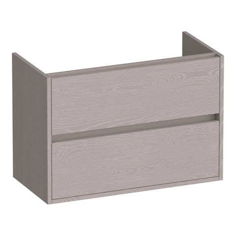 Brauer Adore onderkast ondiep - greeploos - 2 lades - 1 uitsparing - 80x39cm - Timber Greige