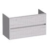 Brauer Adore Wavy onderkast - greeploos - 2 lades - 1 uitsparing - 99x45,5cm - Forest Seashell