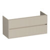 Brauer Adore Wavy onderkast - greeploos - 2 lades - 1 uitsparing - 119x45,5cm - Mat beige