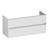 Brauer Adore Wavy onderkast - greeploos - 2-lades - 1 uitsparingen - 119x45,5cm - Mat wit