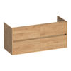 Brauer Adore Wavy onderkast - greeploos - 4 lades - 2 uitsparingen - 119x45,5cm - Forest Tan