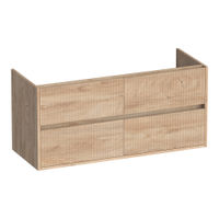 Brauer Adore Wavy onderkast - greeploos - 4-lades - 2 uitsparingen - 119x45,5cm - Forest Wheat