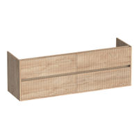 Brauer Adore Wavy onderkast - greeploos - 4 lades - 2 uitsparingen - 159x45,5cm - Forest Wheat