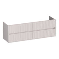 Brauer Adore Wavy onderkast - greeploos - 4 lades - 2 uitsparingen - 159x45,5cm - Mat zand