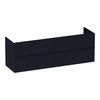 Brauer Adore Wavy onderkast - greeploos - 4-lades - 2 uitsparingen - 159x45,5cm - Mat zwart