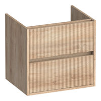 Brauer Adore Wavy onderkast - greeploos - 2 lades - 1 uitsparing - 59x45,5cm - Forest Wheat