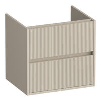 Brauer Adore Wavy onderkast - greeploos - 2 lades - 1 uitsparing - 59x45,5cm - Mat beige