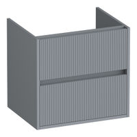 Brauer Adore Wavy onderkast - greeploos - 2 lades - 1 uitsparing - 59x45,5cm - Mat grijs