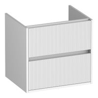 Brauer Adore Wavy onderkast - greeploos - 2 lades - 1 uitsparing - 59x45,5cm - Mat wit
