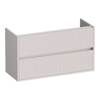 Brauer Adore Wavy onderkast ondiep - greeploos - 2 lades - 1 uitsparing - 99x39cm - Mat zand