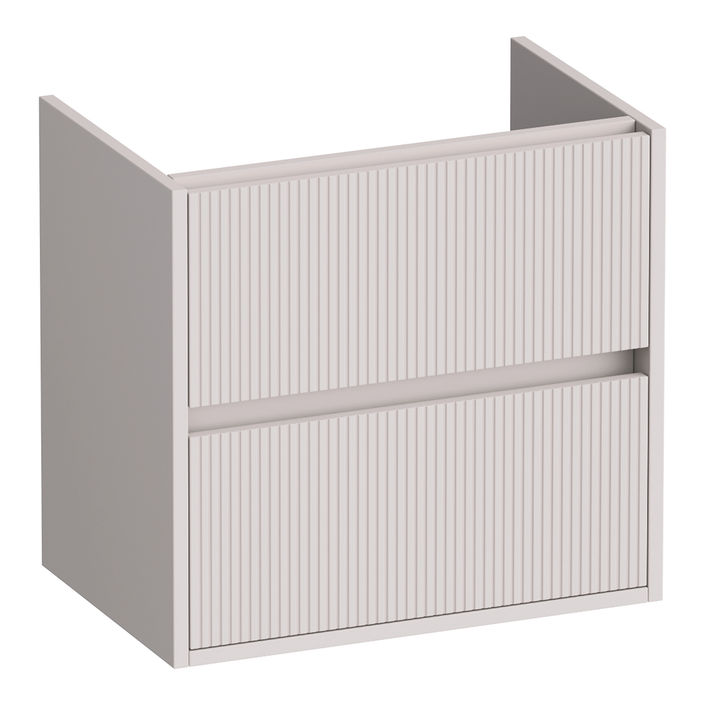 Brauer Adore Wavy onderkast ondiep - greeploos - 2-lades - 1 uitsparingen - 59x39cm - Mat zand