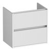 Brauer Adore Wavy onderkast ondiep - greeploos - 2 lades - 1 uitsparing - 59x39cm - Mat wit
