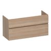 Brauer Delight onderkast - greeploos - 2-lades - 1 uitsparing - 119x45,5cm - Massief eiken naturel