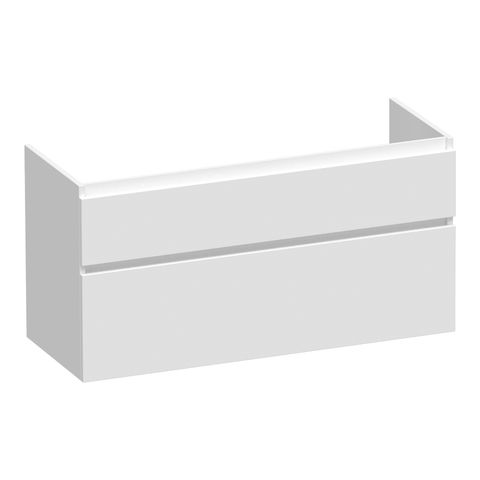 Brauer Delight onderkast - greeploos - 2 lades - 1 uitsparing - 119x45,5cm - Mat wit