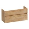 Brauer Delight onderkast - greeploos - 2-lades - 2 uitsparingen - 119x45,5cm - Forest Tan