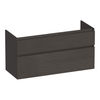 Brauer Delight onderkast - greeploos - 2 lades - 2 uitsparingen - 119x45,5cm - Timber Anthracite
