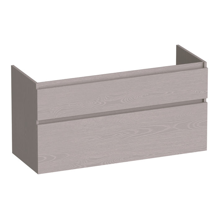 Brauer Delight onderkast - greeploos - 2 lades - 2 uitsparingen - 119x45,5cm - Timber Greige