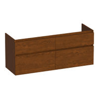 Brauer Delight onderkast - greeploos - 4-lades - 2 uitsparingen - 119x45,5cm - Massief eiken bruin