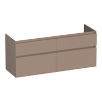 Brauer Delight onderkast - greeploos - 4 lades - 2 uitsparingen - 119x45,5cm - Mat mokka