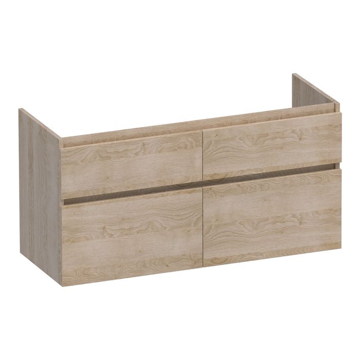 Brauer Delight onderkast - greeploos - 4 lades - 2 uitsparingen - 119x45,5cm - Sunlit