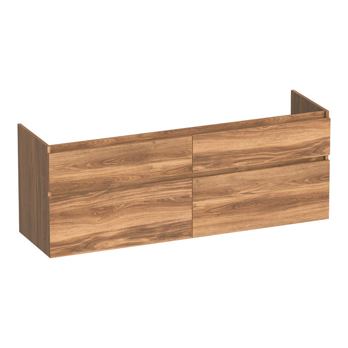Brauer Delight onderkast - greeploos - 4 lades - 2 uitsparingen - 139x45,5cm - Honey
