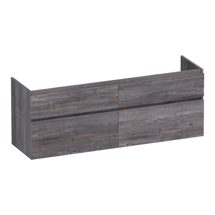 Brauer Delight onderkast - greeploos - 4 lades - 2 uitsparingen - 159x45,5cm - Driftwood