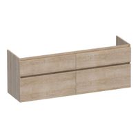 Brauer Delight onderkast - greeploos - 4 lades - 2 uitsparingen - 159x45,5cm - Sunlit