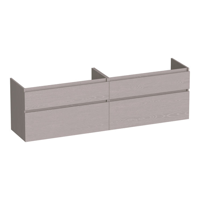 Brauer Delight onderkast - greeploos - 4 lades - 2 uitsparingen - 159x45,5cm - Timber Greige