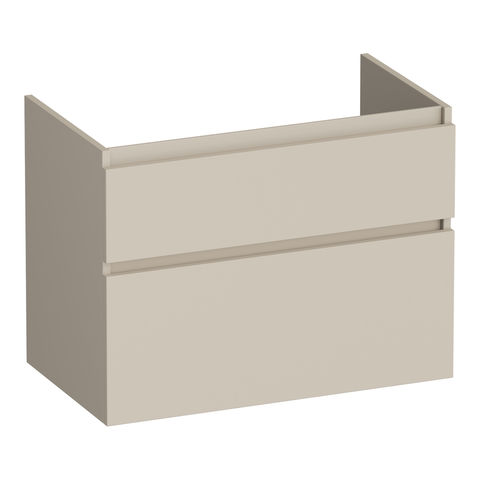 Brauer Delight onderkast - greeploos - 2 lades - 1 uitsparing - 80x45,5cm - Mat beige
