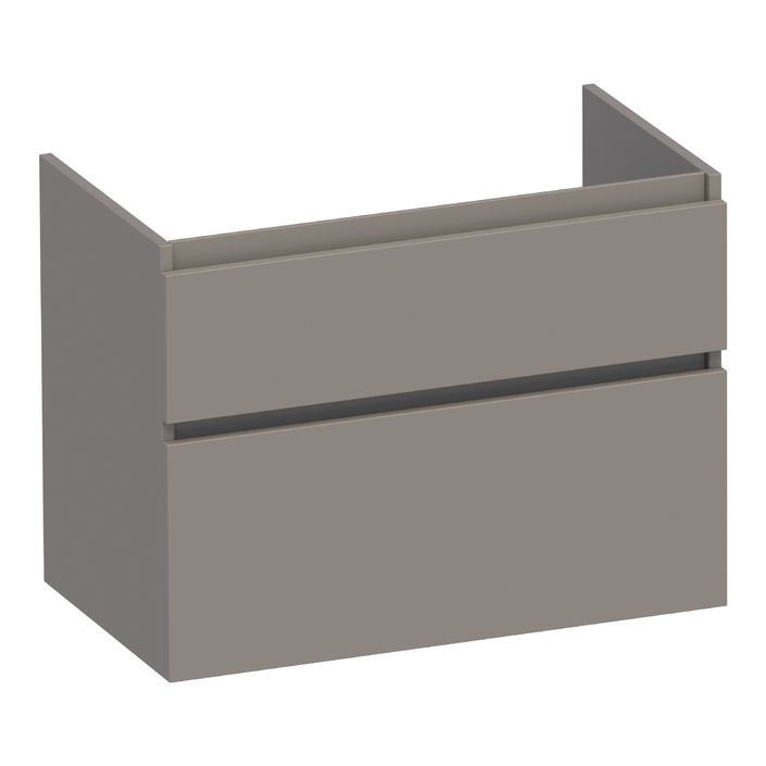 Brauer Delight onderkast - greeploos - 2-lades - 1 uitsparing - 80x45,5cm - Mat taupe